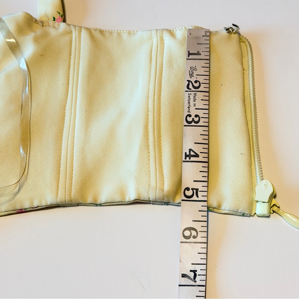 House of CB Gene corset Top size S lemon yellow and floral print - Picture 6 of 14